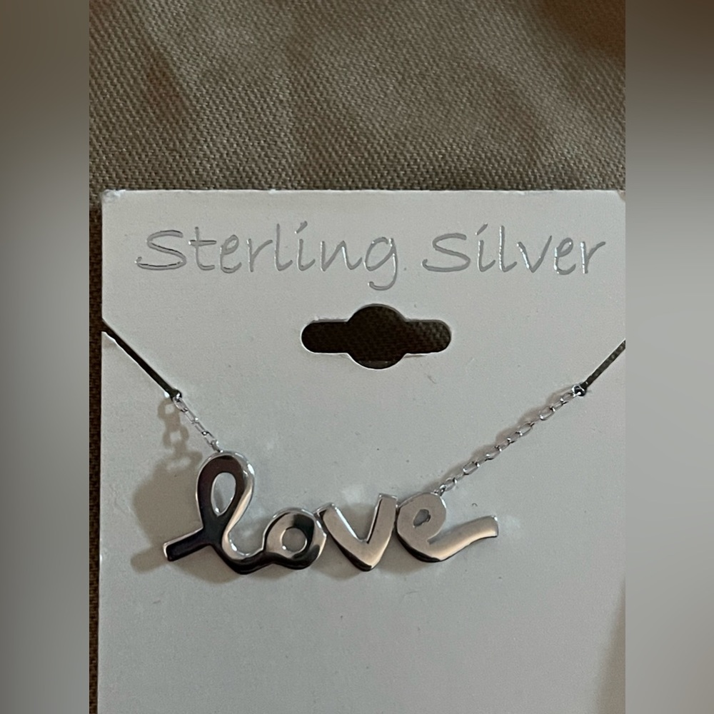 NWT New Love Petite Necklace Sterling Silver w/Chain